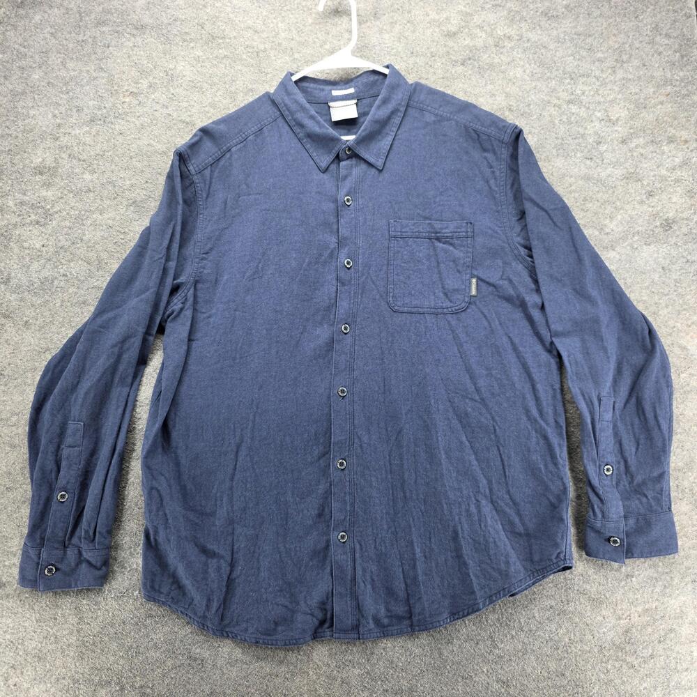 Columbia Shirt Mens XL Blue Regular Fit 100% Cotton Long Sleeve Button Up Casual